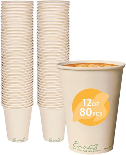 100% Compostable Disposable Coffee Cups Paper Cups Made from Bamboo, by EarthsNaturalAlternative