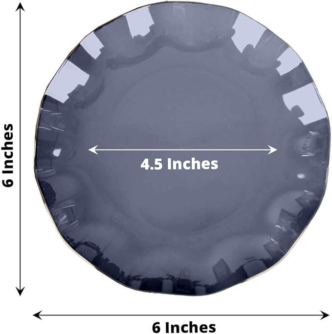 Efavormart 10 Pack | Navy Blue 6" Round Plastic Dessert Salad Plates, - Image 3