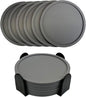 6 Pieces Silicone Coasters, Cup Coasters for Drinks, Heat Resistant Glass Cushion, Coffee Coaster for Table, Desk, Kitchen, Office, Bar Furniture Protection, Hot Cup Mat (Grey)