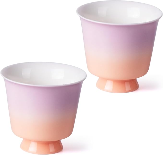 KAMMAK Ceramic Tea Cups Set of 2, 2.3 oz, Vintage Small Teacups, 707N | Hand by KAMMAK
