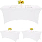 HAISIWLKJ 3 Pack Table Cloth 6ft White Tablecloths for Rectangle Folding Table Spandex Fitted Stretch Cover Wrinkle Resistant Washable for Party, Wedding, Banquet, Festival