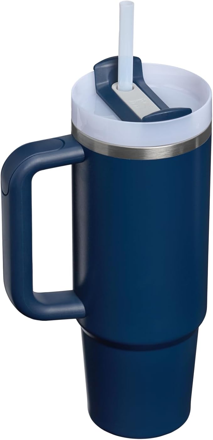 STANLEY Quencher H2.0 Flow State Tumbler, 30 oz, Dark Navy | Handle and Straw | - Image 3