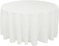 Gee Di Moda Round Tablecloth - 120 Inch White Round Table Cloth for 60 to 96 Inch Round Tables - Heavy Duty Washable Fabric - for Buffet Table, Holiday Party, Dinner, Wedding & Baby Shower