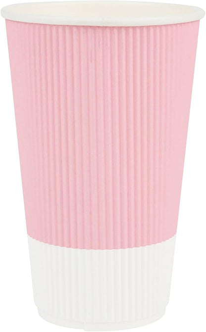 Restaurantware 16 Ounce Ripple Wall Disposable Coffee Cups, 500 Insulated Light - Image 2