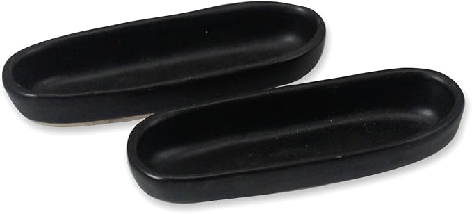 Modern Minimalist Matte Black Oval Pinch Bowls – Handmade Ceramic Stoneware by Roro