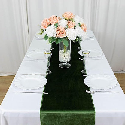 Balsa Circle 10 pcs 12x108-Inch Olive Green Premium Velvet Table Runners - Image 2