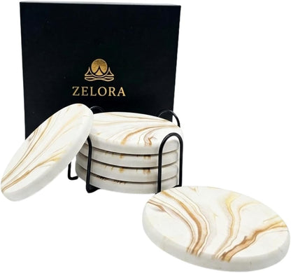 Absorbent Stone Coasters Set of 6 by Unknown