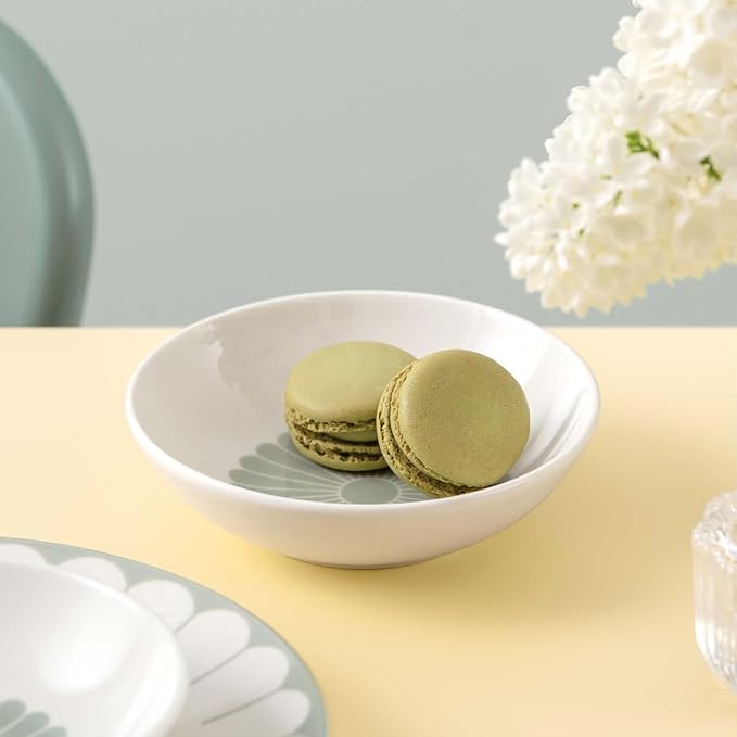 Villeroy & Boch Fleur Vert Dessert Bowl, Creamy White/Green, 3.75 oz | Creamy - Image 7