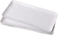 White Melamine Rectangular Serving Platter/Trays, Set of 4, 14” X 7” Fruit Cake Bread Sushi Plate for Party Serving Food, Lightweight and Unbreakable