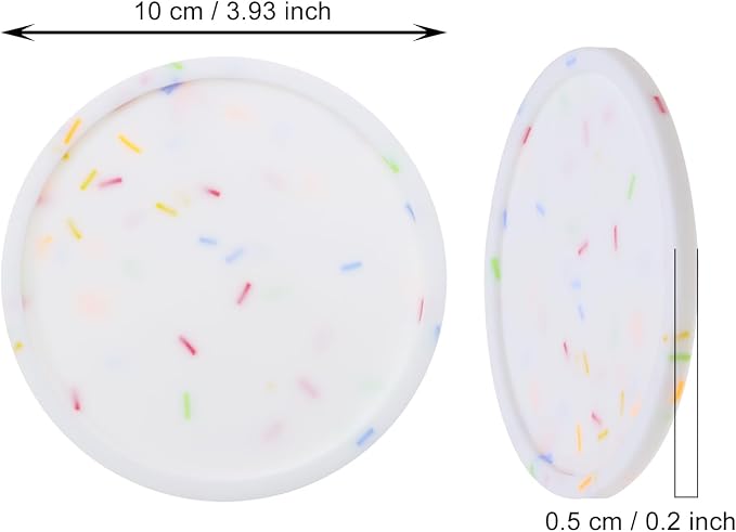 ONLYKXY 3 Pieces 3.93 Inch Silicone Coasters, Round Coasters - Image 2