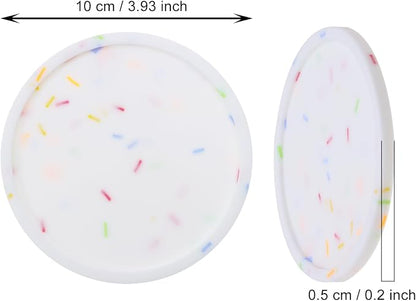 ONLYKXY 3 Pieces 3.93 Inch Silicone Coasters, Round Coasters - Image 2