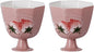 KAMMAK Tea Cup Set of 2 Small Tea Cups 2oz Red Porcelain Tea Cup Set, Asian by KAMMAK