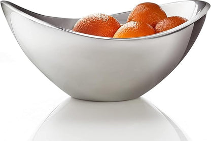 nambe Butterfly Bowl Grande | For Hot and Cold Foods, Salads, Fruit | Made of Metal Alloy | Oven and Freezer Safe Serving Bowl for Entertaining, Decorative Centerpiece for Kitchen | Silver, 16-Inch