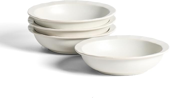 Stone Lain Oasis Stoneware Bowl Dish Set, 4-Piece Pasta Bowls by Unknown
