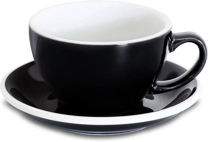 Loveramics Latte Art Mug with Saucer, 10 oz Ceramic Coffee cups with Round by LoveramicsUSA