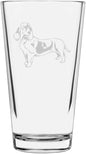 Basset Artesien Normand Custom Personalized Dog Themed Etched All Purpose 16oz Pint Glass