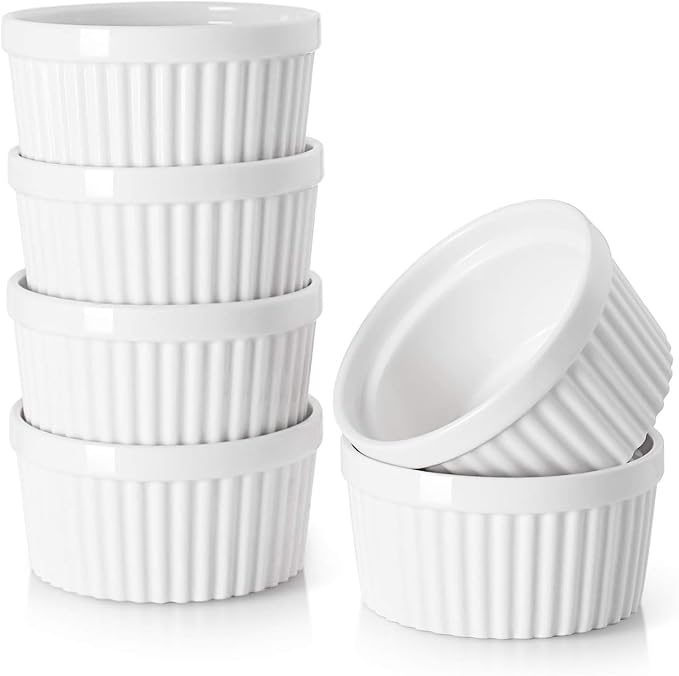 DOWAN 8 oz Ramekins Oven Safe for Creme Brulee, Souffle Dish Baking Bowls by DOWAN