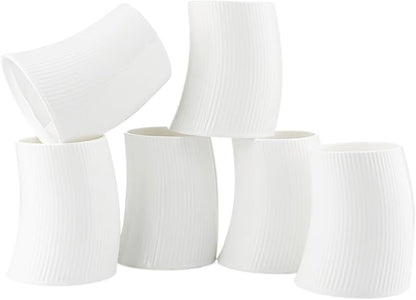 Novelty Curved and Embossed Stripes Body Design Bone China Cups Without Handle by Unknown