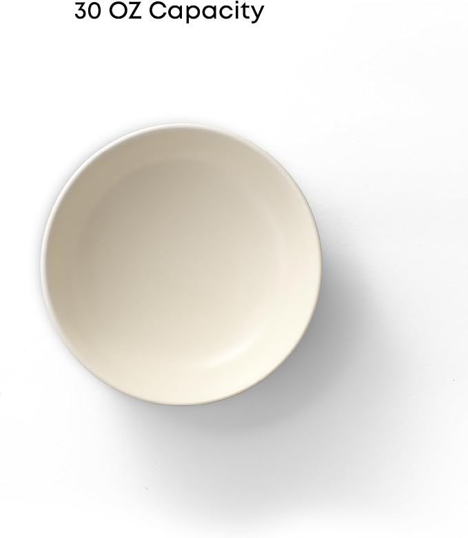 JoyJolt Mesa 30oz Stoneware Pasta Bowls Set of 4, Salad and Serving Bowl - Image 2