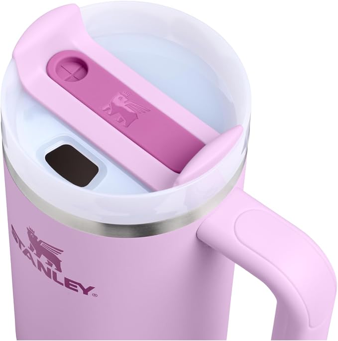 STANLEY Quencher H2.0 Flow State Tumbler, 30 oz, Soft Orchid | Handle and Straw - Image 2