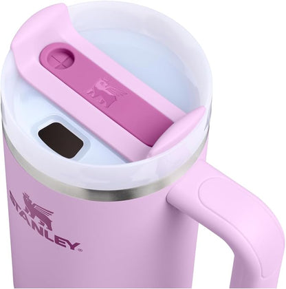 STANLEY Quencher H2.0 Flow State Tumbler, 30 oz, Soft Orchid | Handle and Straw - Image 2