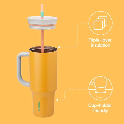 Owala Tumbler Stainless Steel Water Bottle 40 oz Tropical | 2-in-1 Sip-or-Swig - Image 2