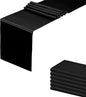 6 Pack Black Table Runners, Satin Table Runner 12x108 Inches Long, Silk and by HMQIANG