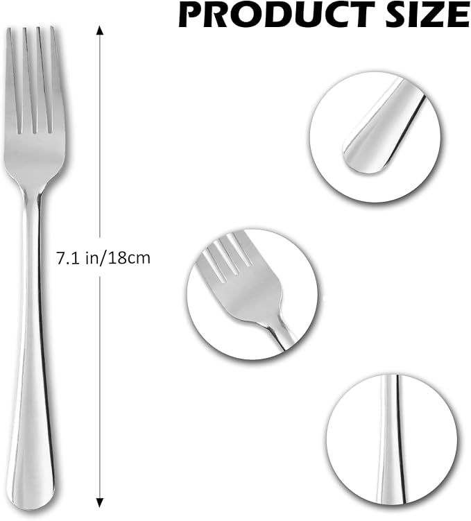 Windsor 60-Piece Set Stainless Steel Dinner Forks, Metal Forks, Food Grade & - Image 2