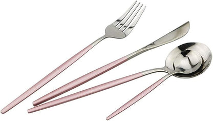 Pink Silver Silverware Set, JASHII 20-Piece Stainless Steel Satin Finish - Image 3