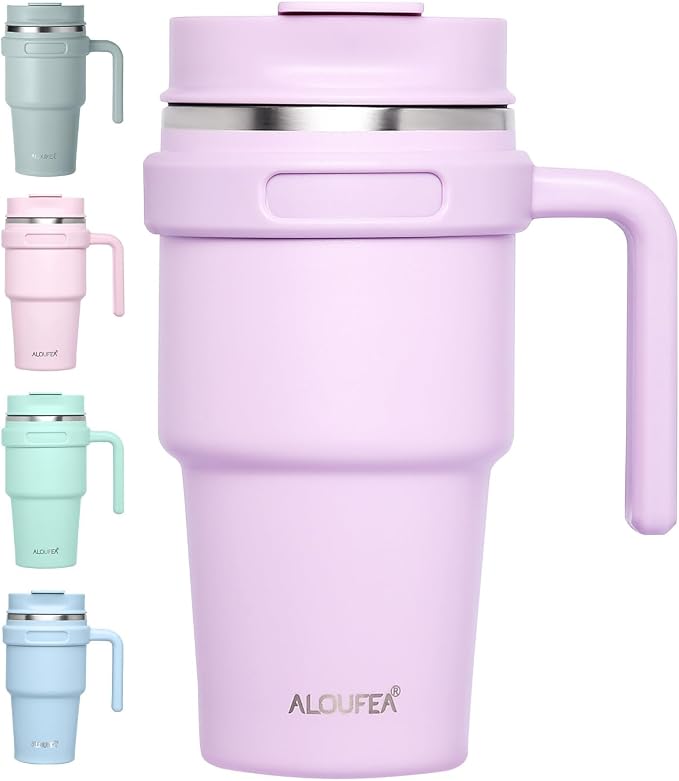 20 oz Insulated Travel Coffee Mug Tumbler by ALOUFEA