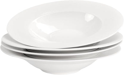 Soup Bowls, Pasta Bowls Plates, Embossed Porcelain Wide Rim Bowls, 6 oz by Jinsongdafa