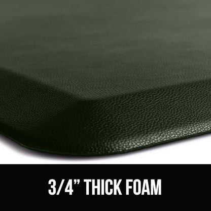 GORILLA GRIP Comfortable Cushioned Kitchen Mats for Floor, 39x20, Waterproof and Stain Resistant Soft Top, 3/4 Inch Thick Ergonomic Standing Desk Anti Fatigue Mat, Foam Supports Feet, Hunter Green