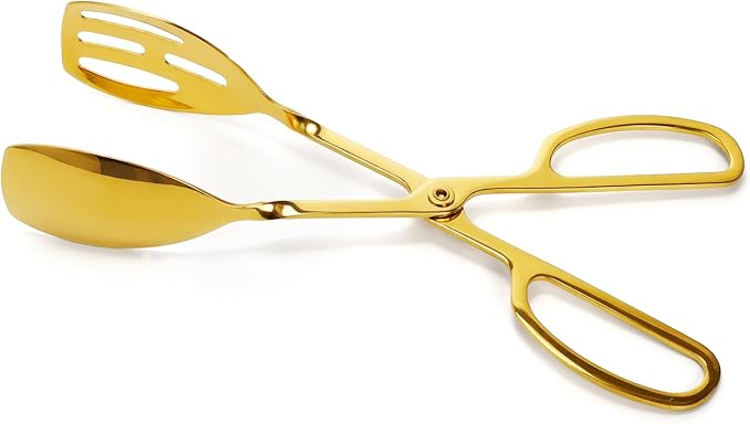 2 Pack Gold Salad Tongs, Buffet Serving Tongs, Stainless Steel | 10 Inch Gold - Image 4