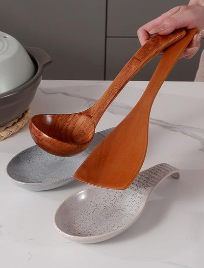Spoon Rest for Stove Top, Ceramic Spoon Holder Large 9 Inches, Spault Rest for Kitchen Counter Coffee Spoon Holder Cooking Utensil Rest, Farmhouse Kitchen Décor, Christmas Gift, Green