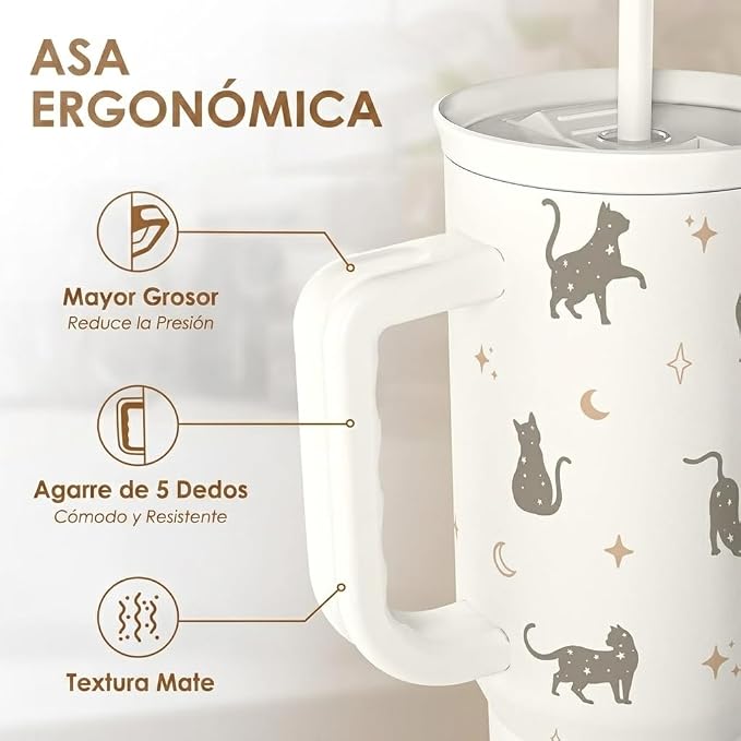Gift for Cat Lovers Cat Mom – 40oz Stainless Steel Tumbler - Image 3