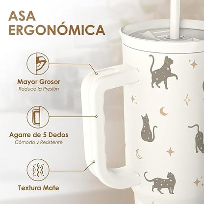 Gift for Cat Lovers Cat Mom – 40oz Stainless Steel Tumbler - Image 3