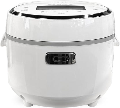 CUCKOO Micom Rice Cooker 8-Cup Uncooked / 16-Cup Cooked with Nonstick Inner Pot, Large Rice Maker with 9 Menu Options, Fuzzy Logic Technology, Auto Clean Mode, LCD Display, White (CR-0810F)