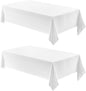 2 Pack Rectangle Tablecloth, 60x84 inch, Water Resistant Wrinkle Free Linen Textured Table Cloth Washable, Decorative Fabric Table Cover for Dining, Party and Camping, White