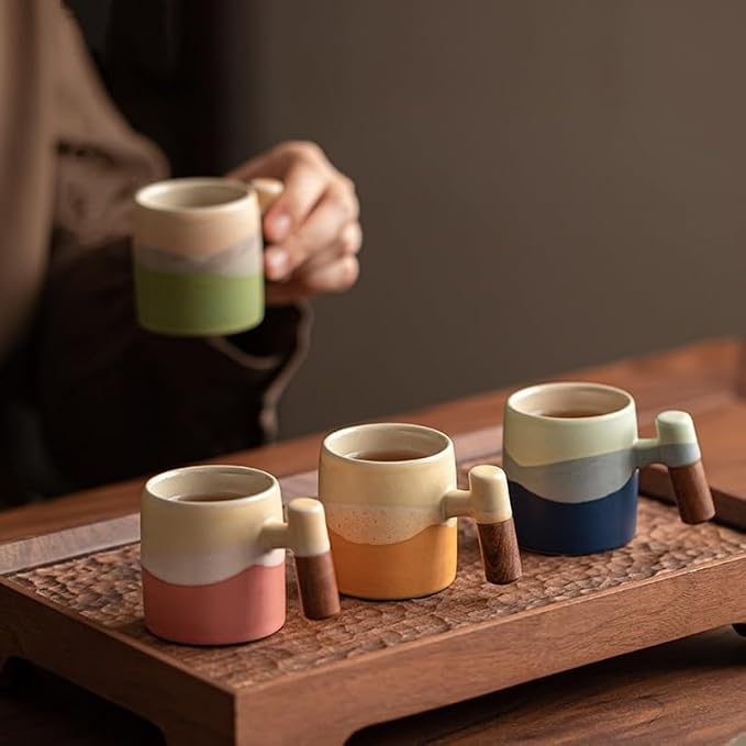 2.4oz Ceramic Espresso Cups Set of 4, Small Coffee Cups - Image 5