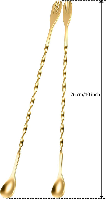 Boao 8 Pcs 10 Inch Long Bar Spoon Cocktail Spoon Stirring Mixing Stainless - Image 2
