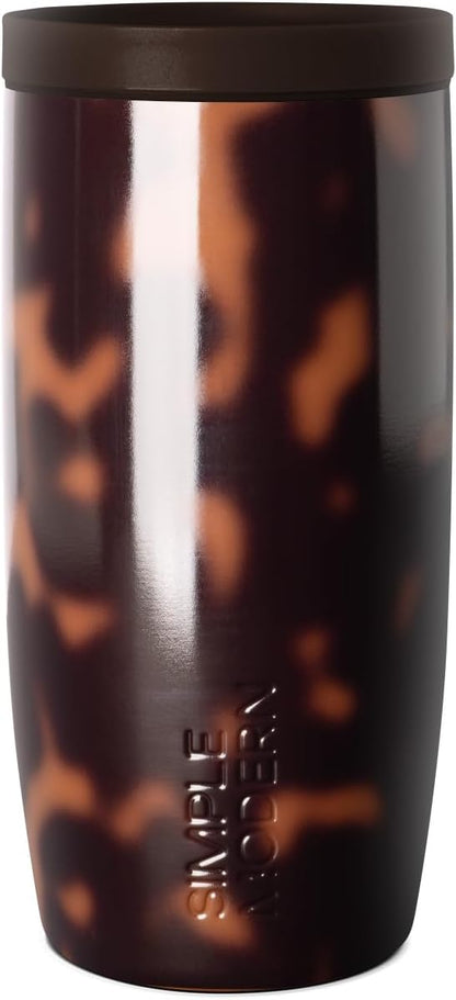 Simple Modern Insulated Travel Coffee Mug 360° Lid | 16oz | Tortoise | Voyager by Unknown