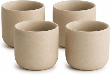 Ceramic Espresso Cups Set of 4, 5 oz Natural Beige Cortado Cups | 5 oz by xyadyhz