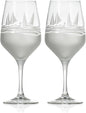 Rolf Glass | Regatta All Purpose Stemmed Wine Glass 19.5 Ounce | Set of 2 | Lead-free Glassware | Elegant Engraved Wine Glass Set | Nautical Sailboat Design