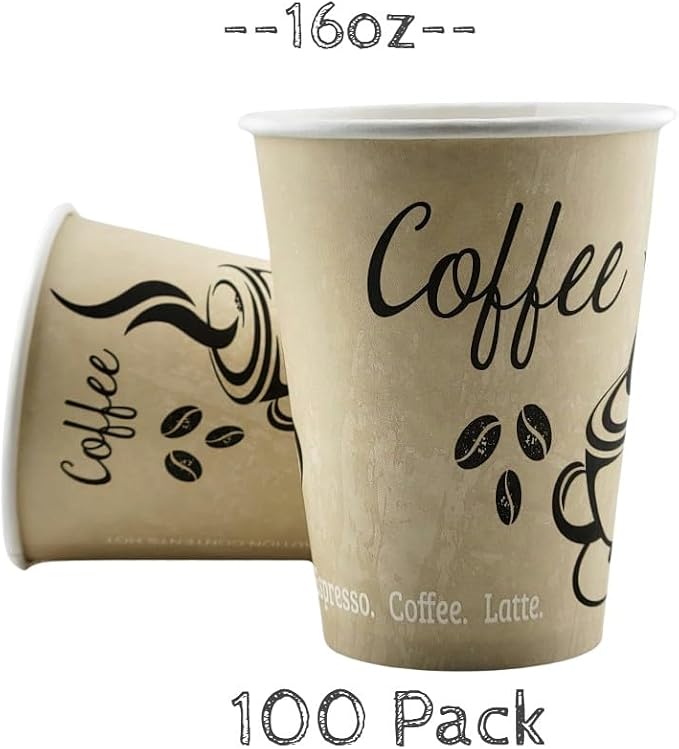 Disposable Coffee Cups, To Go Paper Hot Cups, Classic Design - Image 5