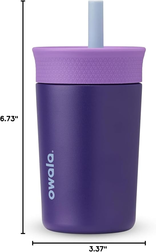 Owala Tumbler Kids Stainless Steel Water Bottle 12 oz Peacock Palace | - Image 6