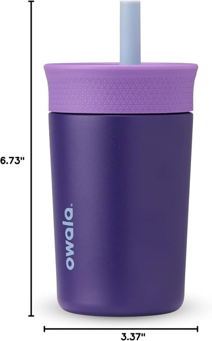 Owala Tumbler Kids Stainless Steel Water Bottle 12 oz Peacock Palace | - Image 6