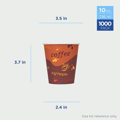 Karat 10 oz Paper Hot Coffee Cups Disposable, Leak-Resistant Double Poly-Lined - Image 3