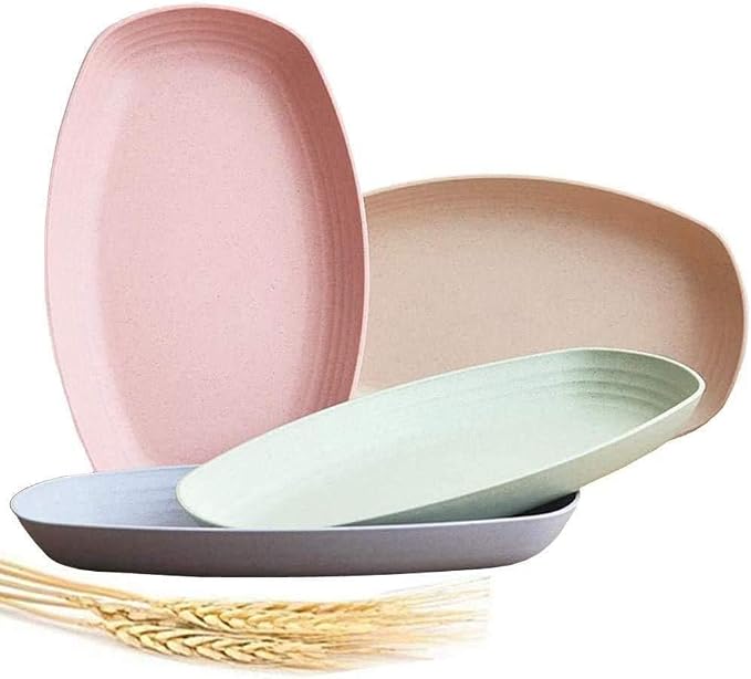 shopwithgreen Lightweight Wheat Straw Plates by Shopwithgreen