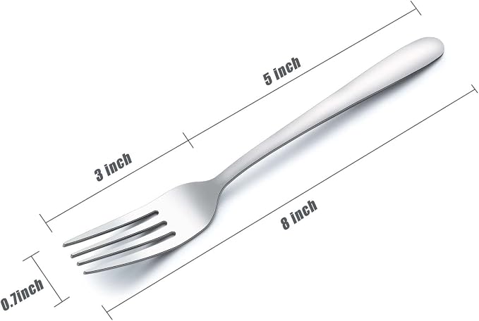 24 Pieces Dinner Forks, Forks Silverware, Food Grade Stainless Steel Flatware - Image 2