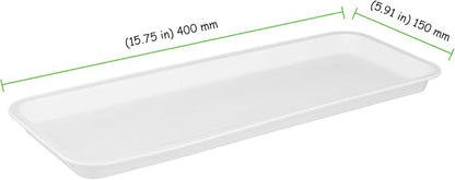 30 PCS Plastic Serving Trays, 15.7'' x 5.9'' Rectangle Food Plate, Reusable White Serving Platters for Cookie, Appetizer, Charcuterie, Snack, Dessert, Fruit